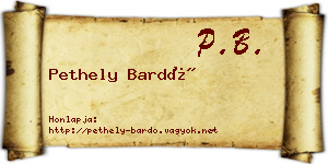 Pethely Bardó névjegykártya